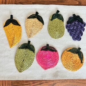 Colorful Fruit-Shaped Coasters Set of 7
